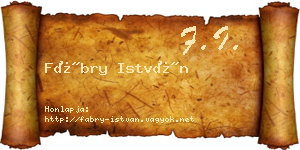 Fábry István névjegykártya