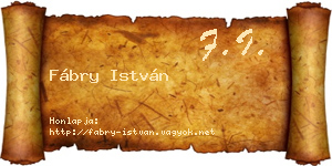 Fábry István névjegykártya